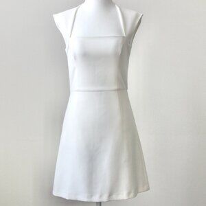 French Connection White Halter A-Line Structured Fitted Sleeveless Mini Dress 4